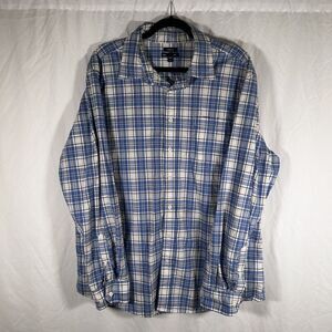 Gap Shirt Men's XL Blue White Plaid Button Up Long Sleeve Classic Fit